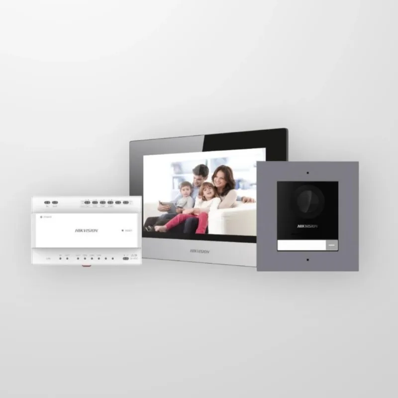 Еднопостов комплект двупроводна видеодомофонна система HIKVISION DS-KIS702Y