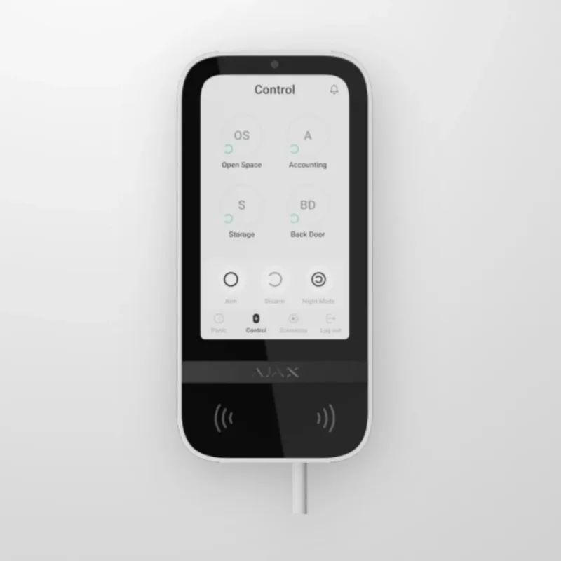 Жична клавиатура със сензорен дисплей AJAX KeyPad TouchScreen 81718.226.WH1