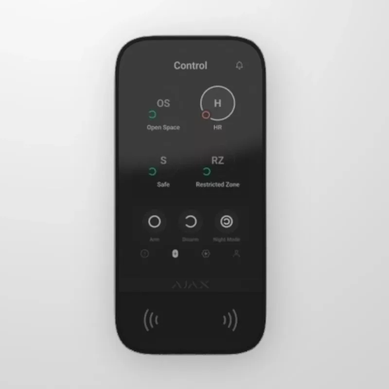 Жична клавиатура със сензорен дисплей AJAX KeyPad TouchScreen 81719.226.BL1